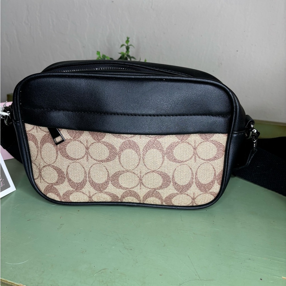 Black and Tan Crossbody Bag